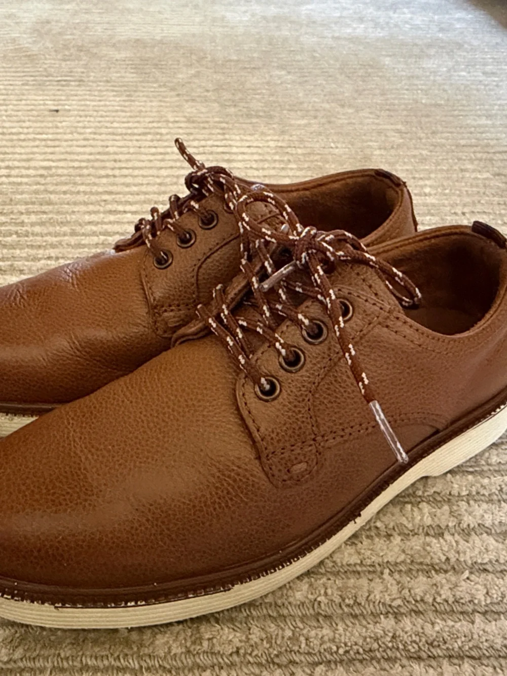 Florsheim Boy’s Cognac Leather Casual Lace-Up Shoes